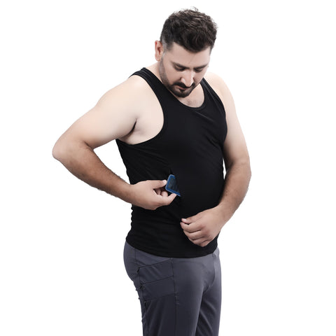Men’s Racerback Tank Top with Discreet Insulin Pump Pockets – Moisture-Wicking, Breathable Workout Top for Diabetic Men – Comfortable Fit for Type 1 Diabetes Support and Active Lifestyle Ideal for Gym, Yoga