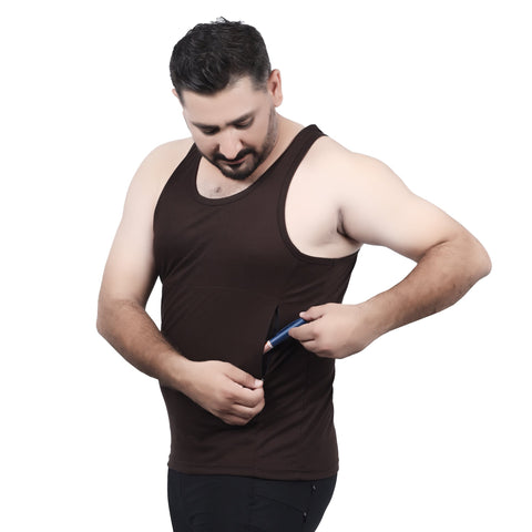 Men’s Racerback Tank Top with Discreet Insulin Pump Pockets – Moisture-Wicking, Breathable Workout Top for Diabetic Men – Comfortable Fit for Type 1 Diabetes Support and Active Lifestyle Ideal for Gym, Yoga