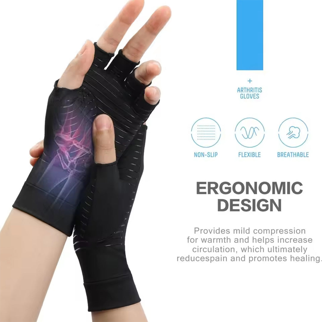 Overt Arthritis Compression Gloves with Copper – Compression Gloves for Men & Women