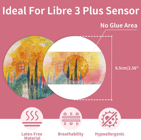 Overt Libre 3 Sensor Patch – Waterproof & Flexible - Artistic Starry Night Design – 5 Pack