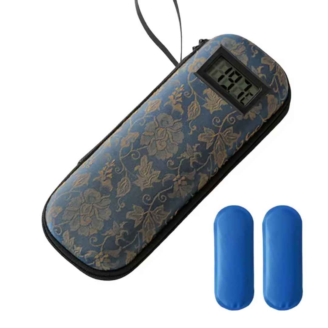 Overt cooler for Glucose Insulin Supplies with digital temperature, gel pack included - Capsule design
