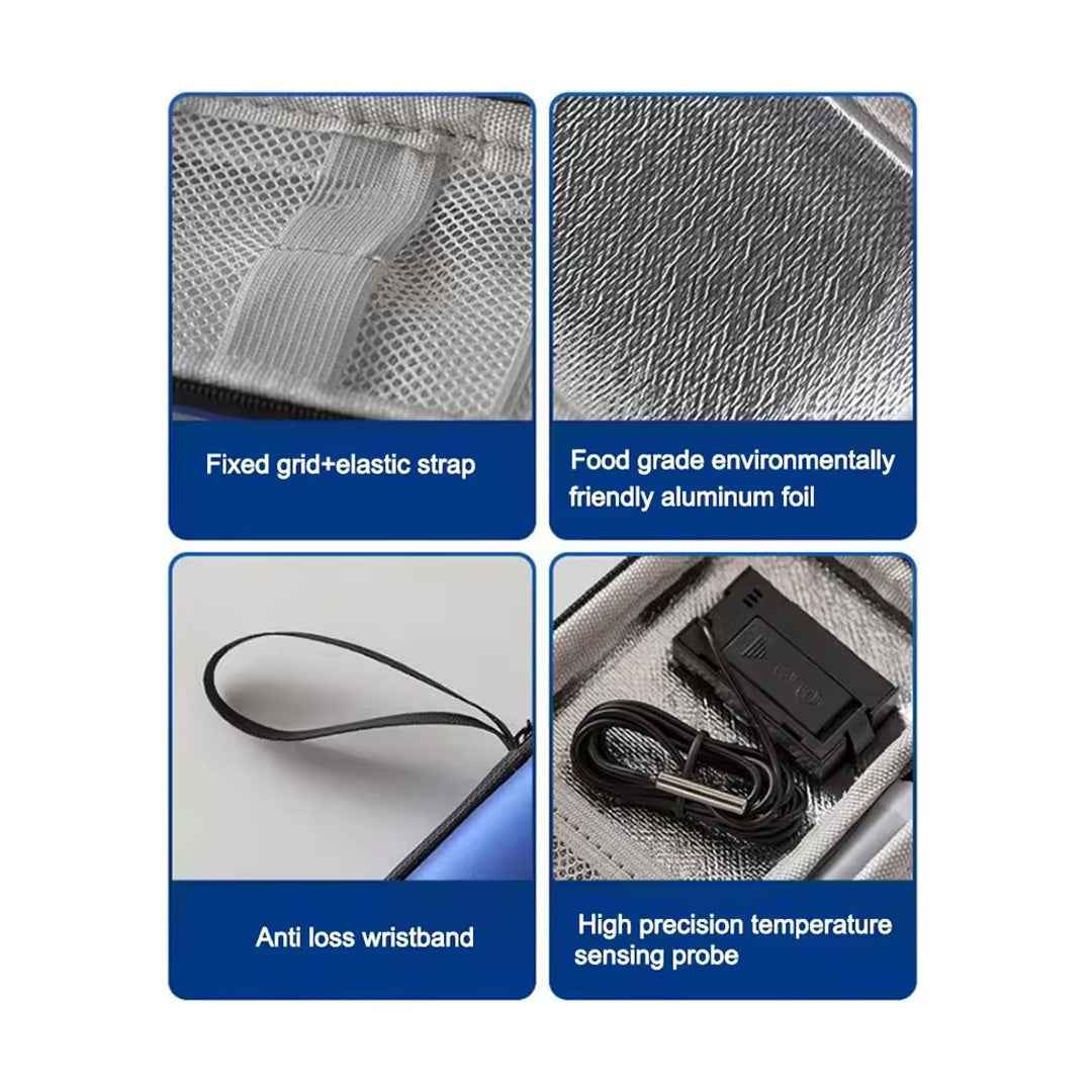 Overt cooler for Glucose Insulin Supplies with digital temperature, gel pack included - Capsule design