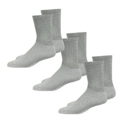 Overt Diabetic Cotton Blend Crew Socks for Optimal Circulatory Flow, Gray 3 Pair Size 9 - 11 By Curative Diagnostics