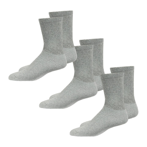 Overt Diabetic Cotton Blend Crew Socks for Optimal Circulatory Flow, Black 3 Pairs - Curative Diagnostics