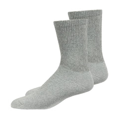 Overt Diabetic Cotton Blend Crew Socks for Optimal Circulatory Flow, Gray 3 Pair- Size 10-13 By Curative Diagnostics