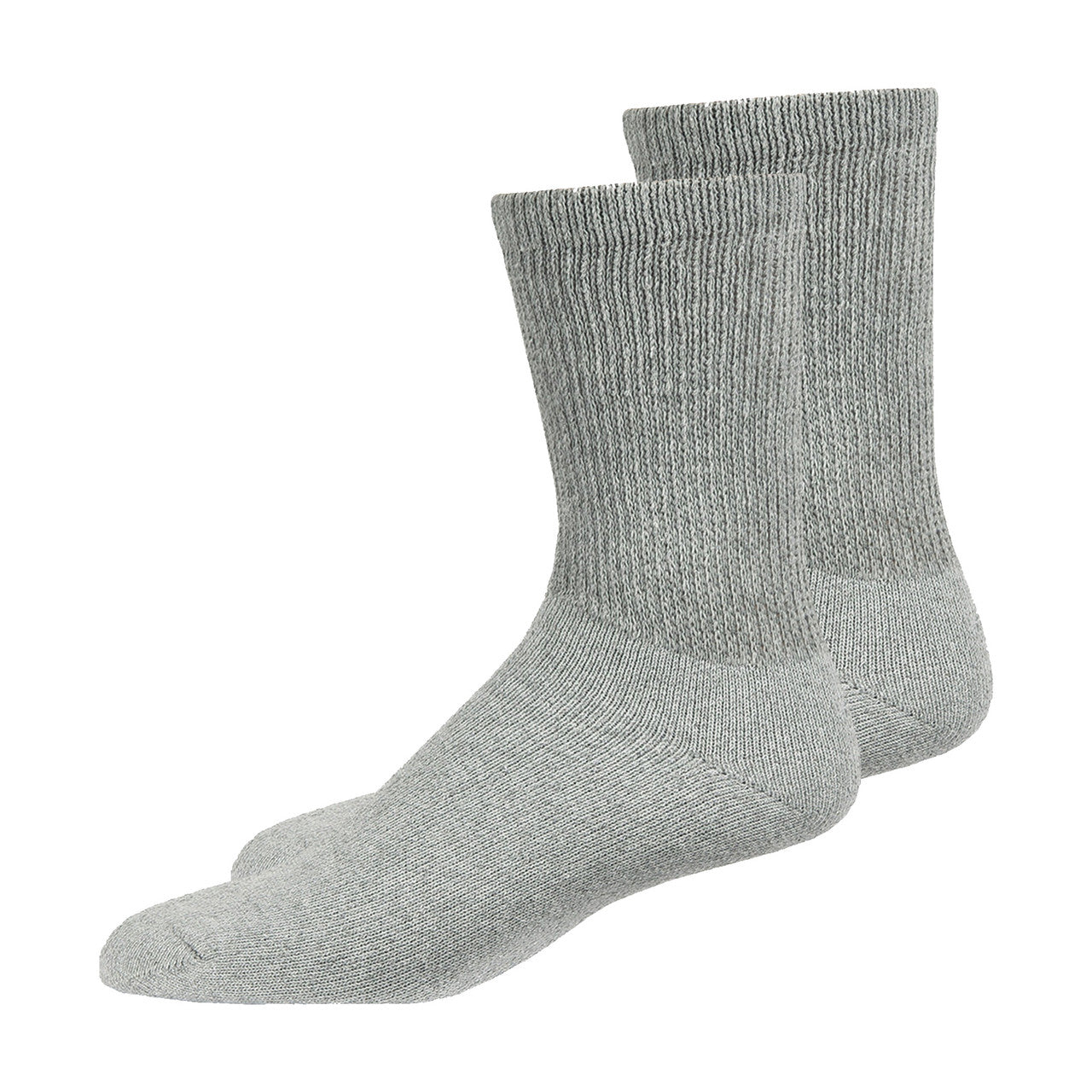 Overt Diabetic Cotton Blend Crew Socks for Optimal Circulatory Flow, Gray 3 Pair Size 9 - 11 By Curative Diagnostics