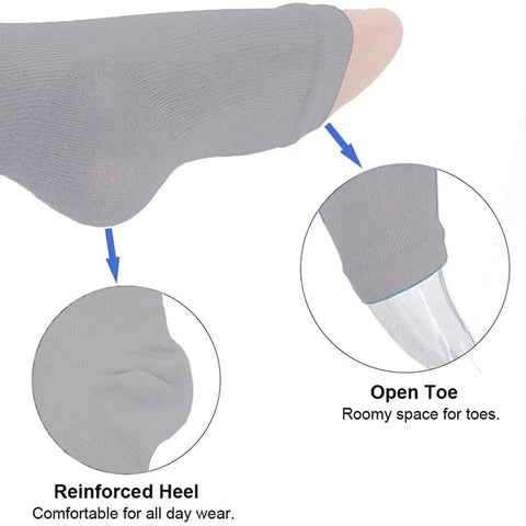 Overt Compression Zipper Socks - Knee High Zip, Open Toe & Solid Color Socks for Leg Support & Pain Relief