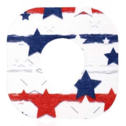 Overt Dexcom G7 & Stelo CGM Sensor Patch - American Flag Independence - 4th of July Patriotic Design [ 5 Pack ]