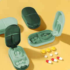 Overt Pill Cutter With Invisible Storage - Bold Green portable design