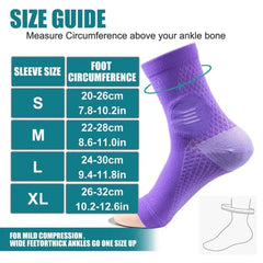 Overt Neuropathy Socks - Compression Sleeves for Nerve Damage Pain, Ankle Gout, or Fasciitis Relief Brace - Purple