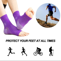 Overt Neuropathy Socks - Compression Sleeves for Nerve Damage Pain, Ankle Gout, or Fasciitis Relief Brace - Purple