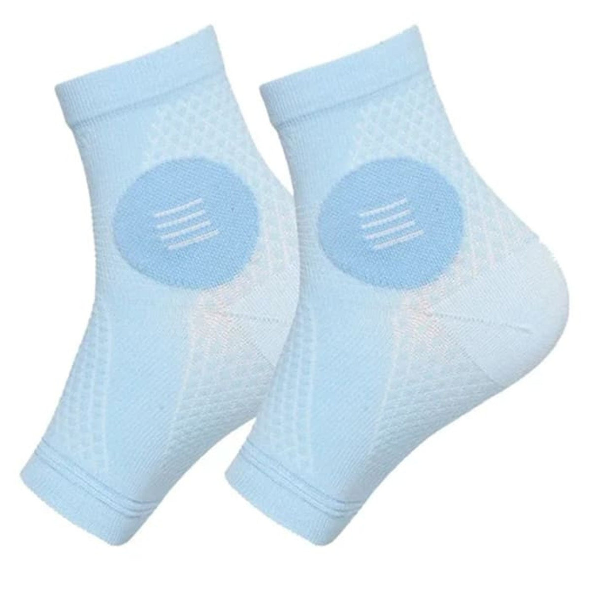 Overt Neuropathy Socks - Compression Sleeves for Nerve Damage Pain, Ankle Gout, or Fasciitis Relief Brace - Light Blue