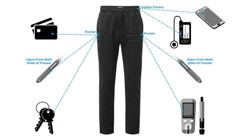 Men’s Diabetes Jogger Pants with Insulin Access – Innovative Zipped Pockets for Catheters, Comfortable Fit, Breathable Fabric Mens Jogger Pants for Gym and Daily Wear