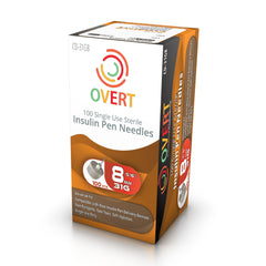 Overt Universal Fit, Tri Beveled Pen Needle - 31G 8mm 100 ct. [ 4 Pack ]